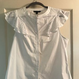 Sleeveless White Blouse